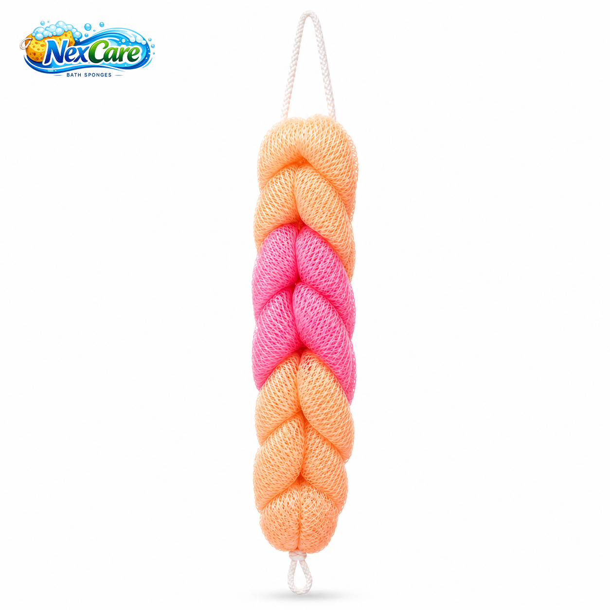Braided Back Strap — Orange & Pink
