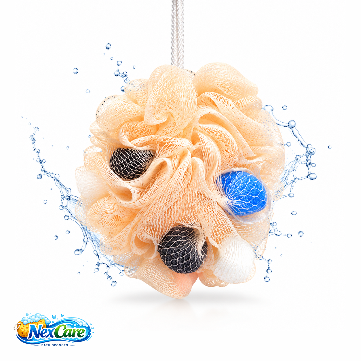 Exfoliating Scrub Pouf — Peach