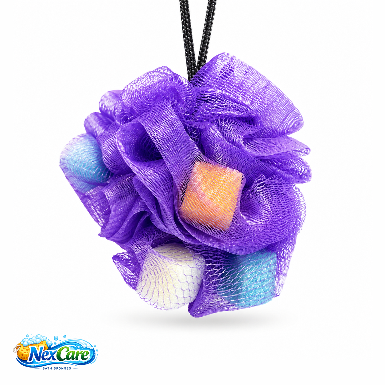 Scrub Bead Pouf — Purple
