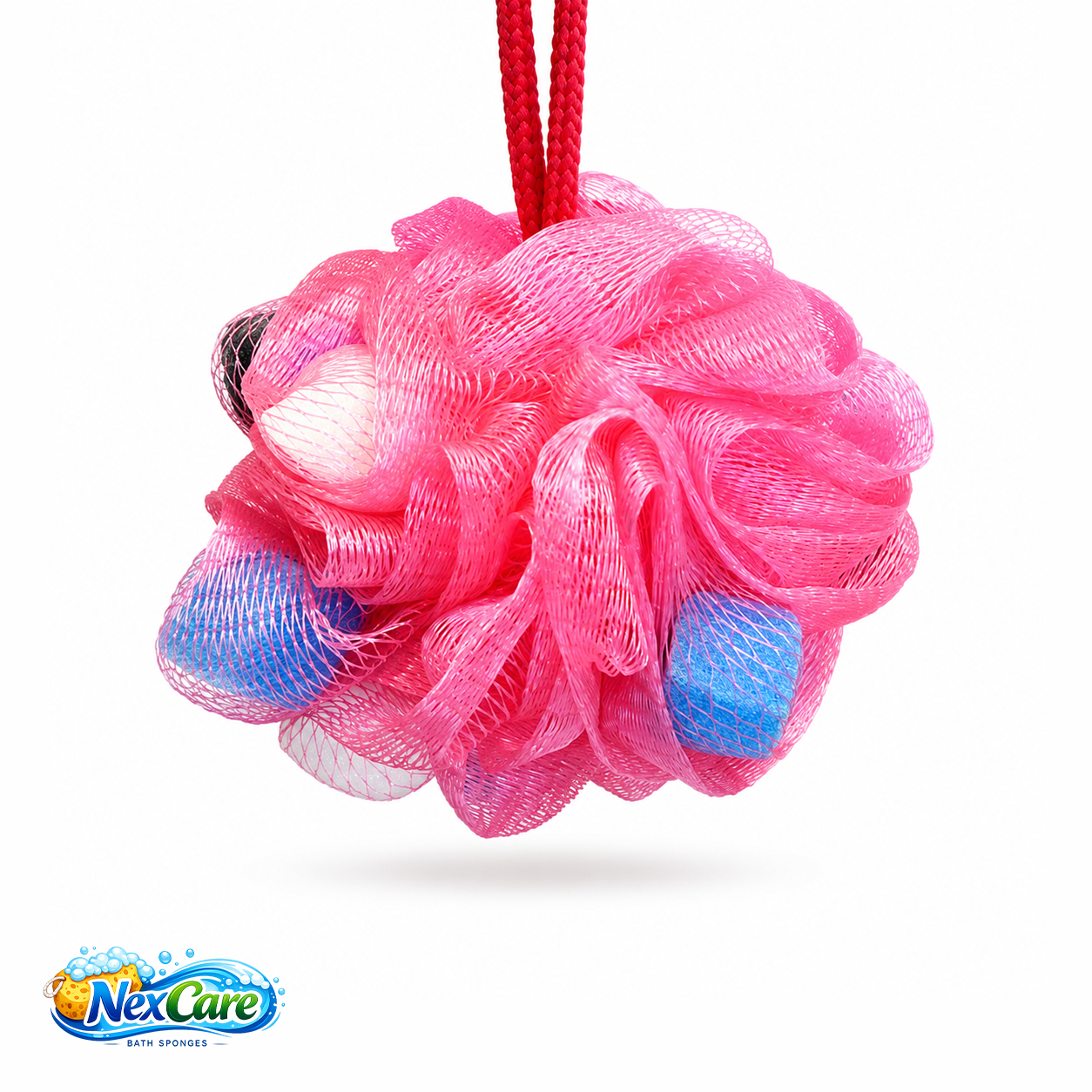 Scrub Bead Pouf — Pink