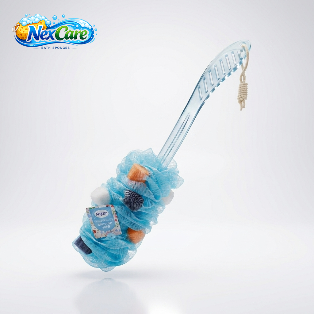 Long Handle Back Brush — Blue