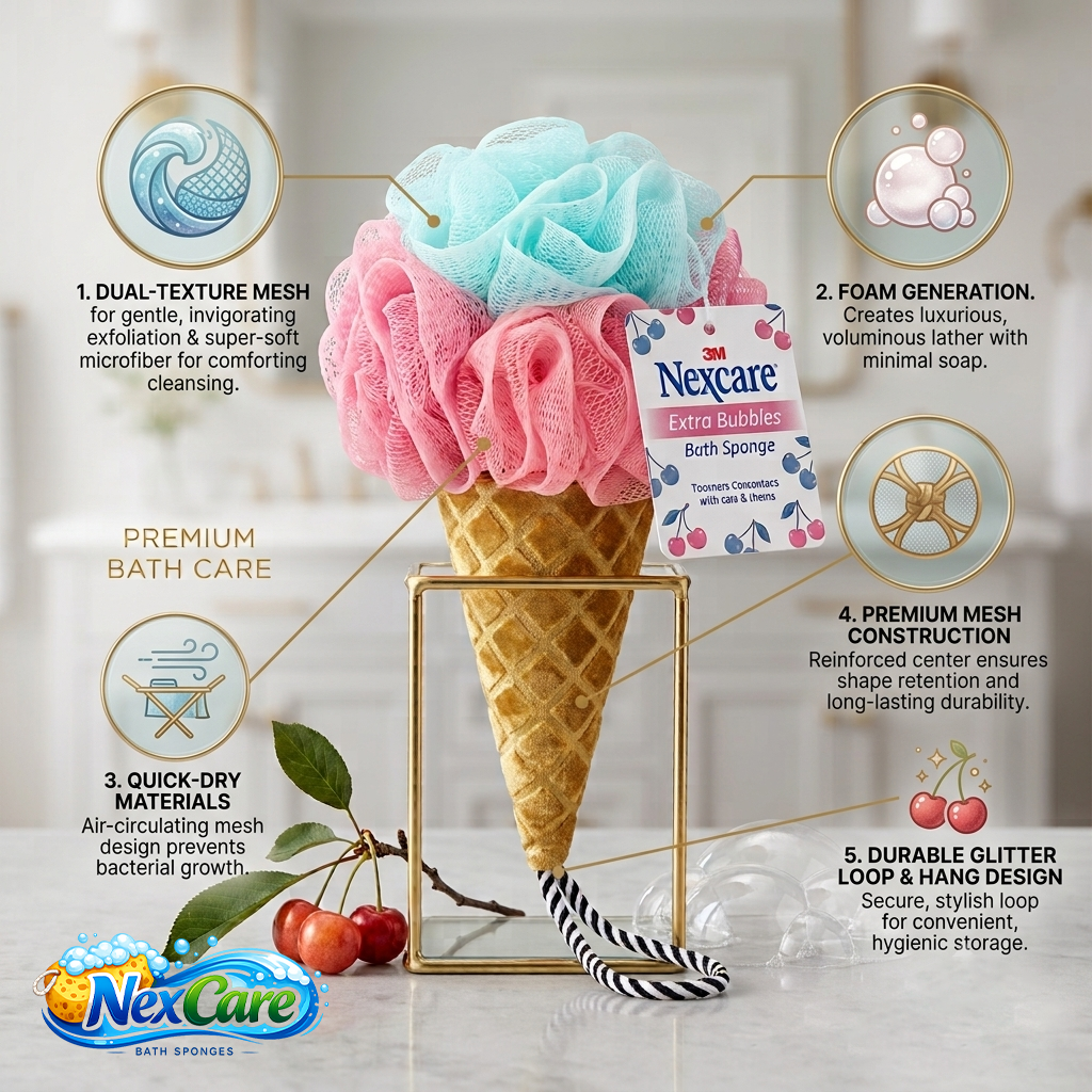 NexCare ice cream cone bath sponge